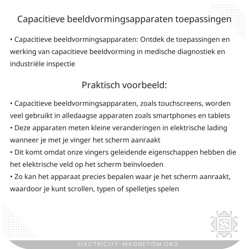 Capacitieve Beeldvormingsapparaten | Toepassingen