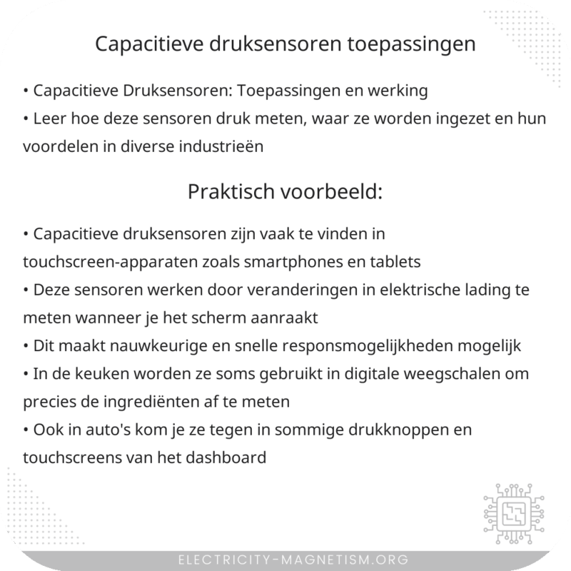 Capacitieve Druksensoren | Toepassingen