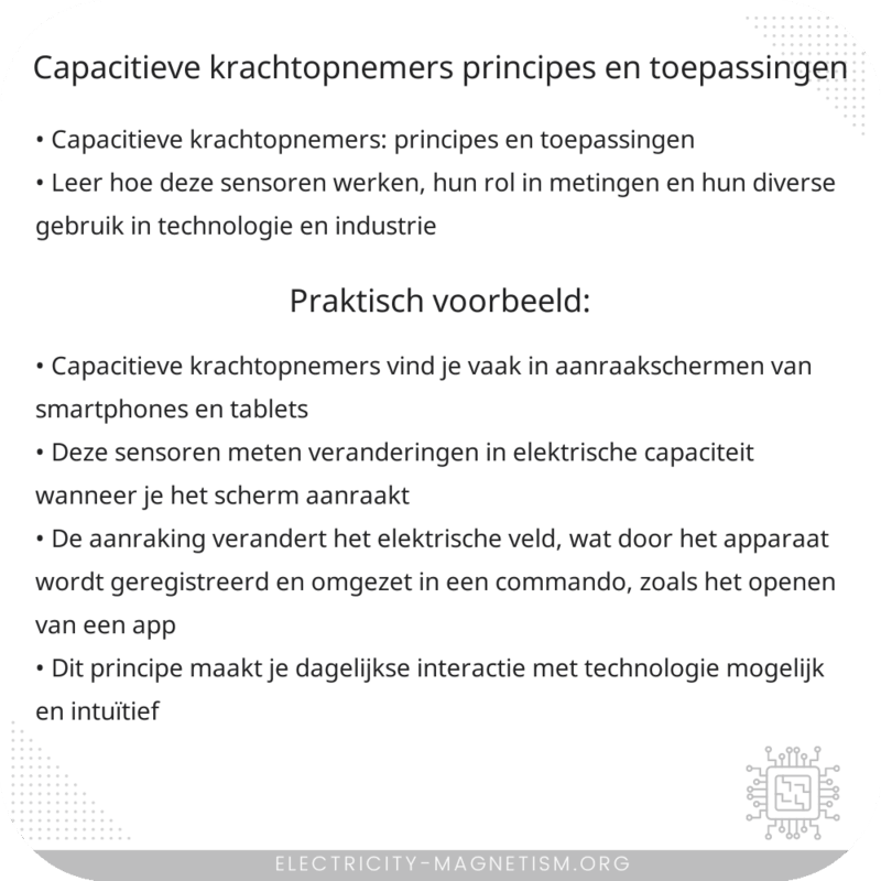 Capacitieve Krachtopnemers | Principes en Toepassingen