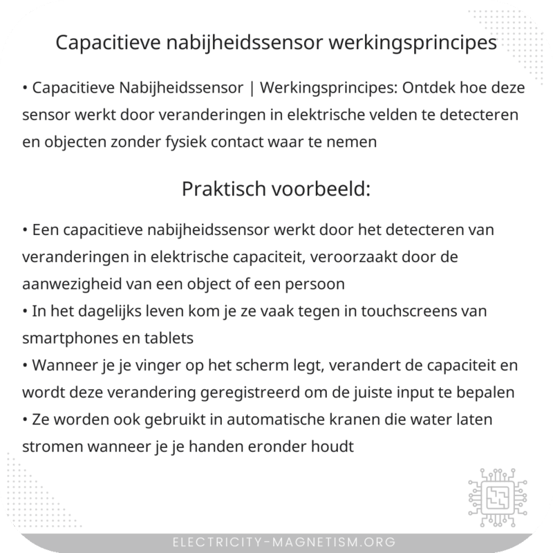 Capacitieve Nabijheidssensor | Werkingsprincipes