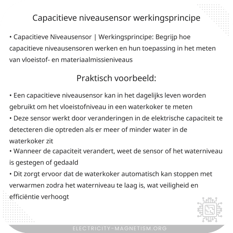 Capacitieve Niveausensor | Werkingsprincipe