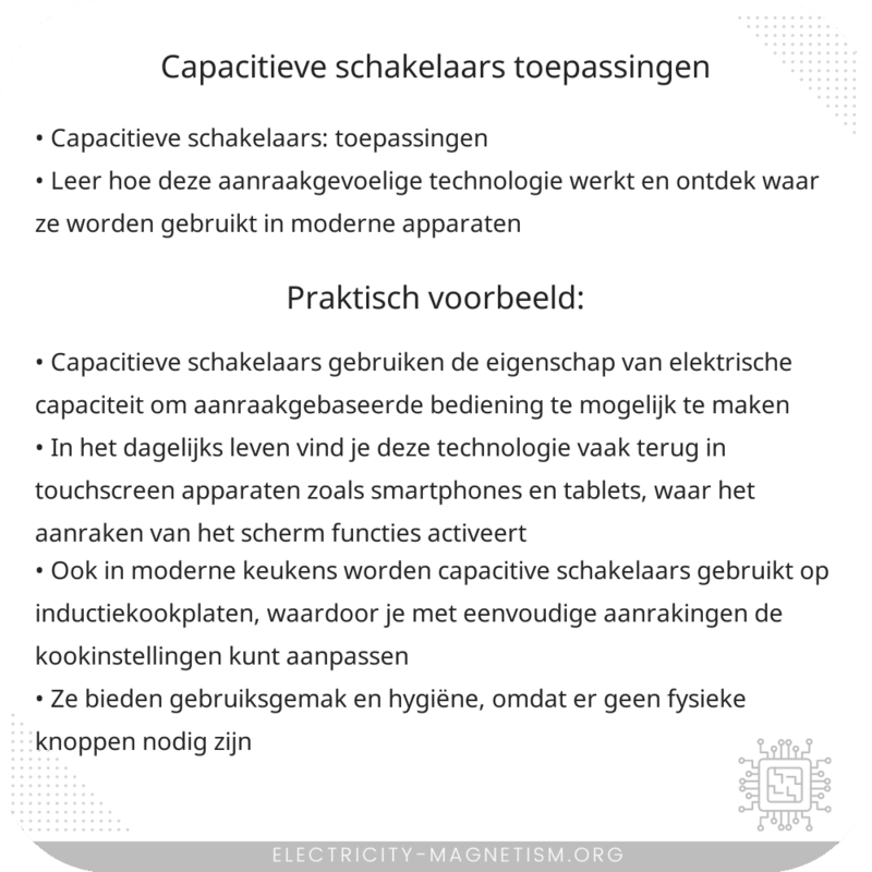 Capacitieve Schakelaars | Toepassingen