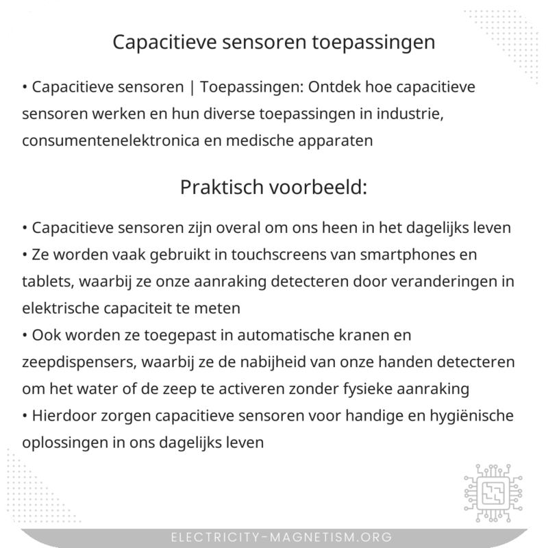 Capacitieve sensoren | Toepassingen