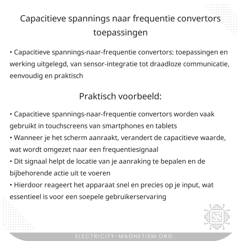 Capacitieve Spannings-naar-Frequentie Convertors | Toepassingen