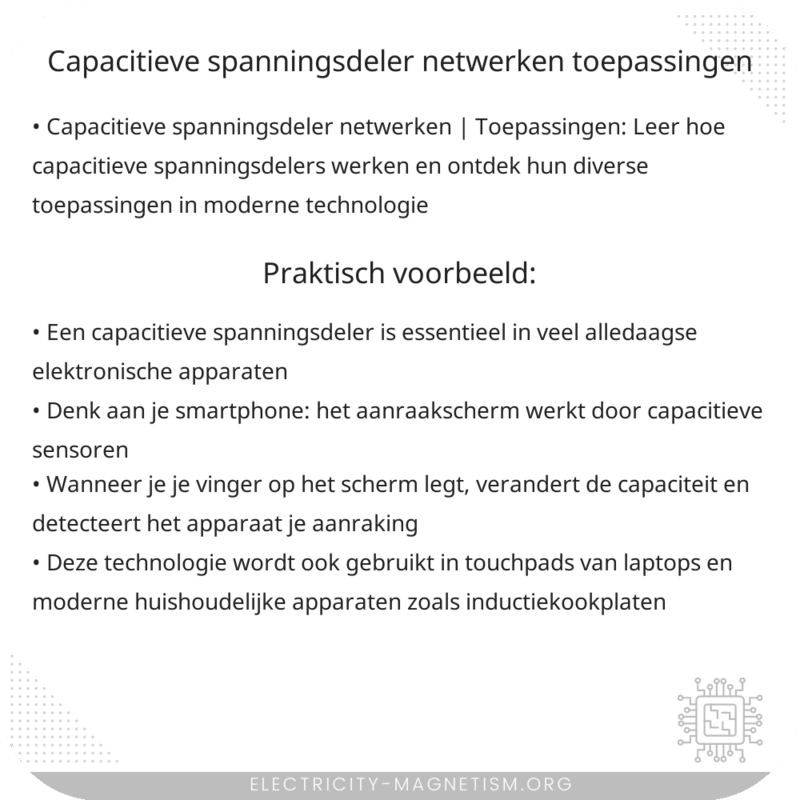Capacitieve Spanningsdeler Netwerken | Toepassingen