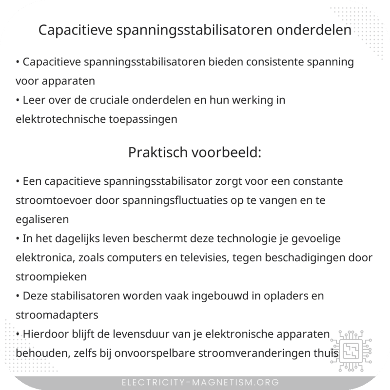 Capacitieve Spanningsstabilisatoren | Onderdelen