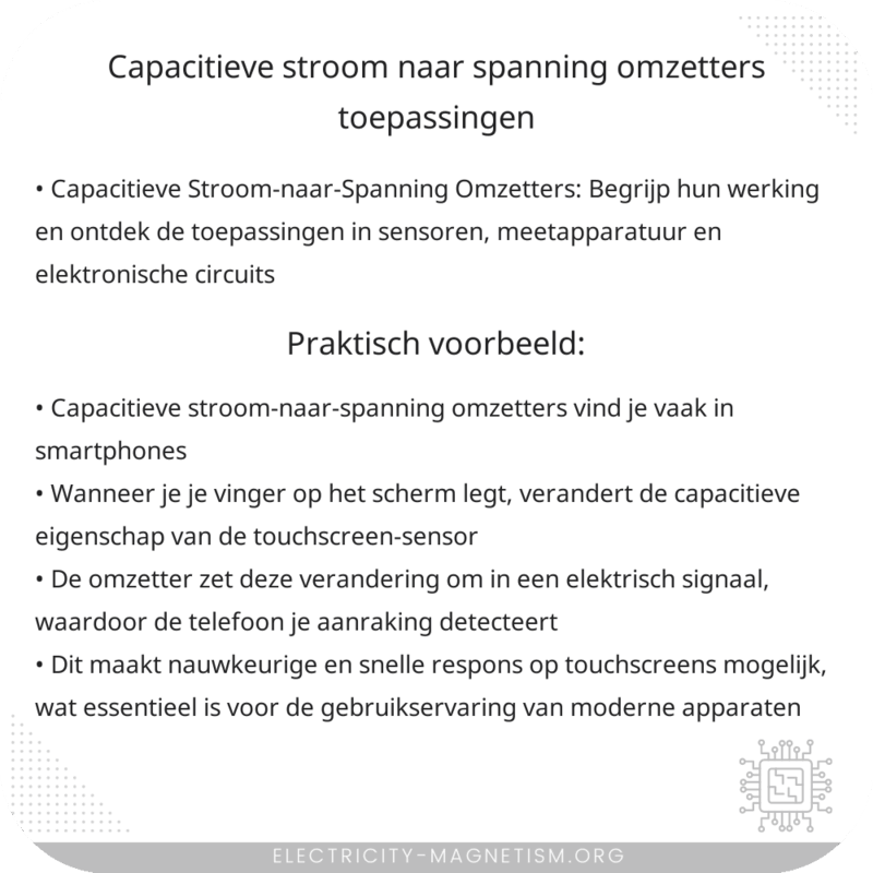 Capacitieve Stroom-naar-Spanning Omzetters | Toepassingen