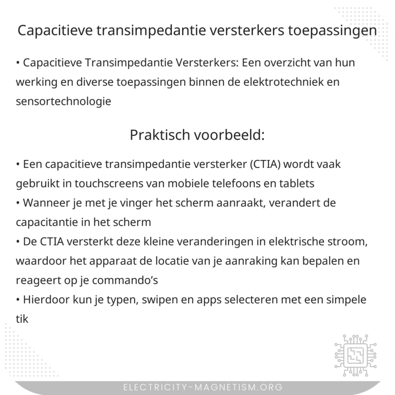 Capacitieve Transimpedantie Versterkers | Toepassingen