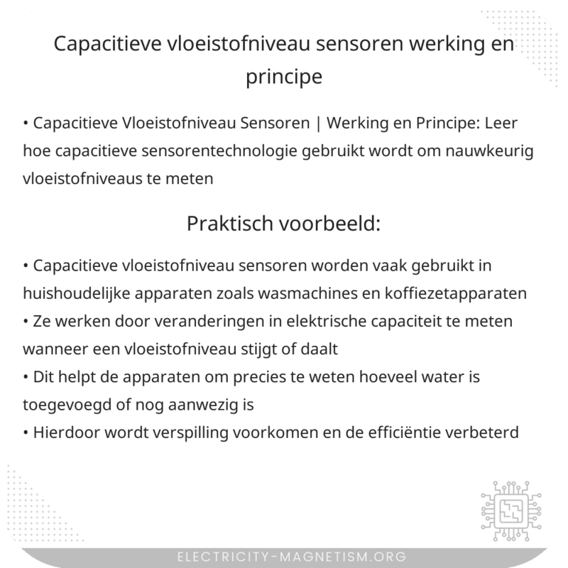 Capacitieve Vloeistofniveau Sensoren | Werking en Principe