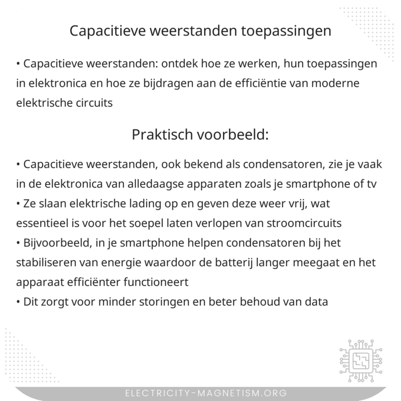 Capacitieve Weerstanden | Toepassingen