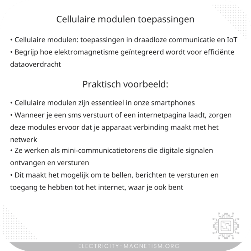 Cellulaire Modulen | Toepassingen