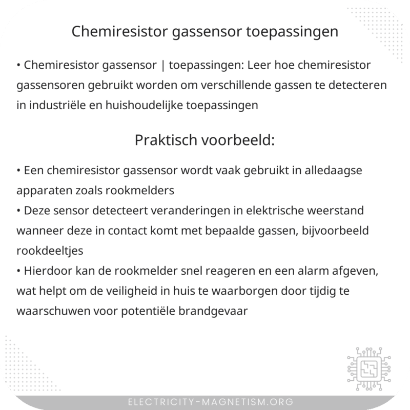 Chemiresistor Gassensor | Toepassingen