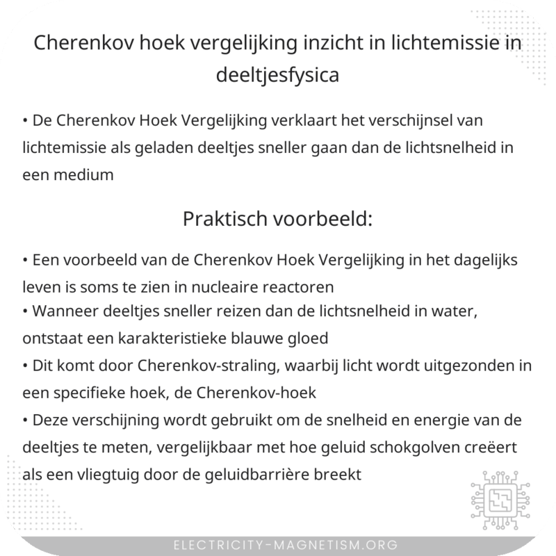 Cherenkov Hoek Vergelijking | Inzicht in Lichtemissie in Deeltjesfysica