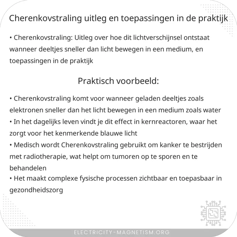 Cherenkovstraling | Uitleg en Toepassingen in de Praktijk