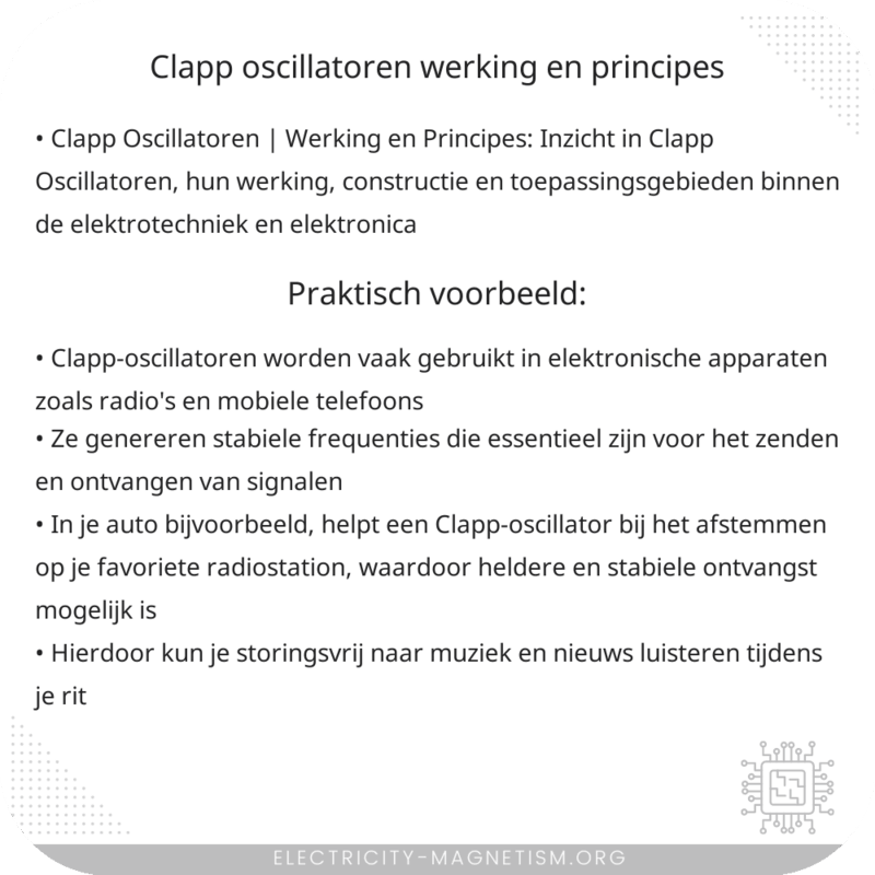 Clapp Oscillatoren | Werking en Principes