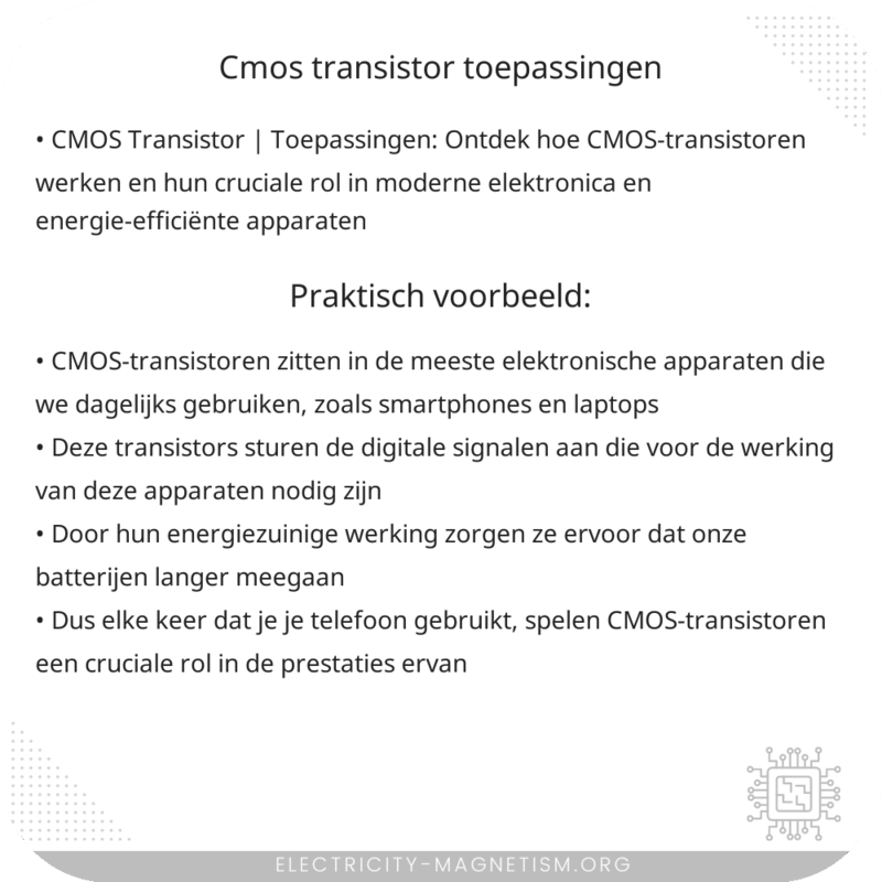 CMOS Transistor | Toepassingen