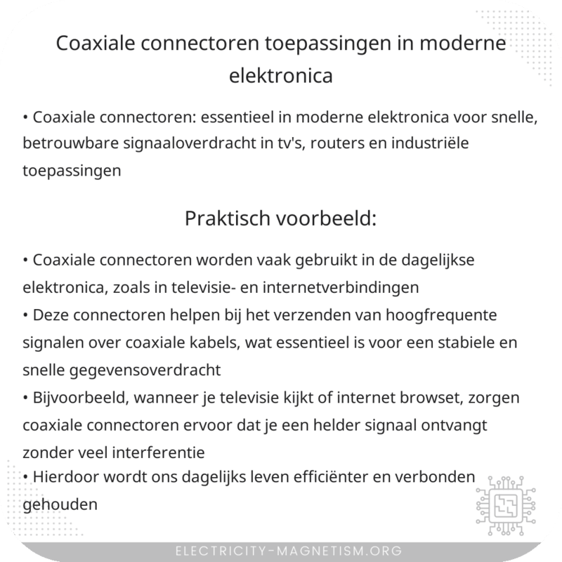 Coaxiale Connectoren | Toepassingen in Moderne Elektronica