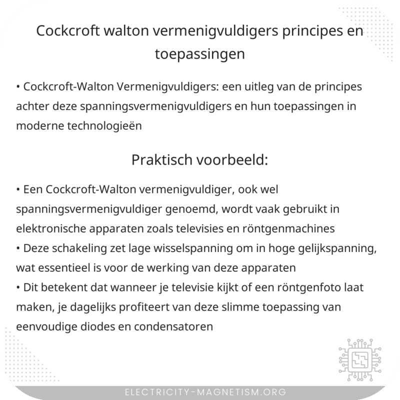 Cockcroft-Walton Vermenigvuldigers | Principes en Toepassingen