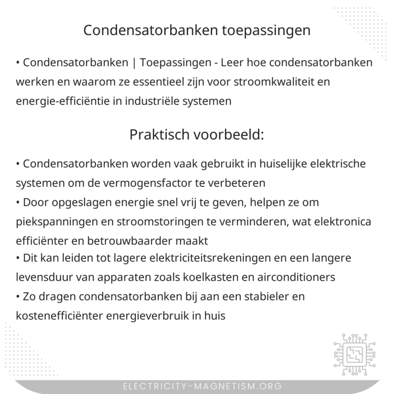 Condensatorbanken | Toepassingen
