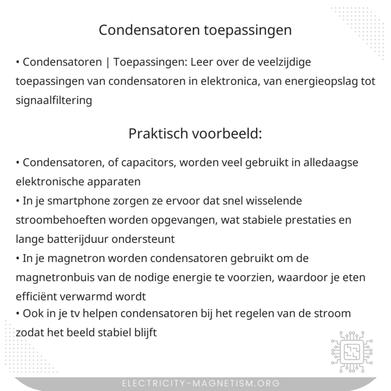Condensatoren | Toepassingen
