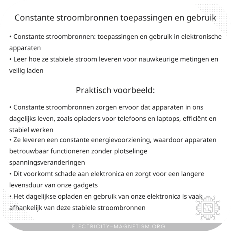 Constante Stroombronnen | Toepassingen en Gebruik
