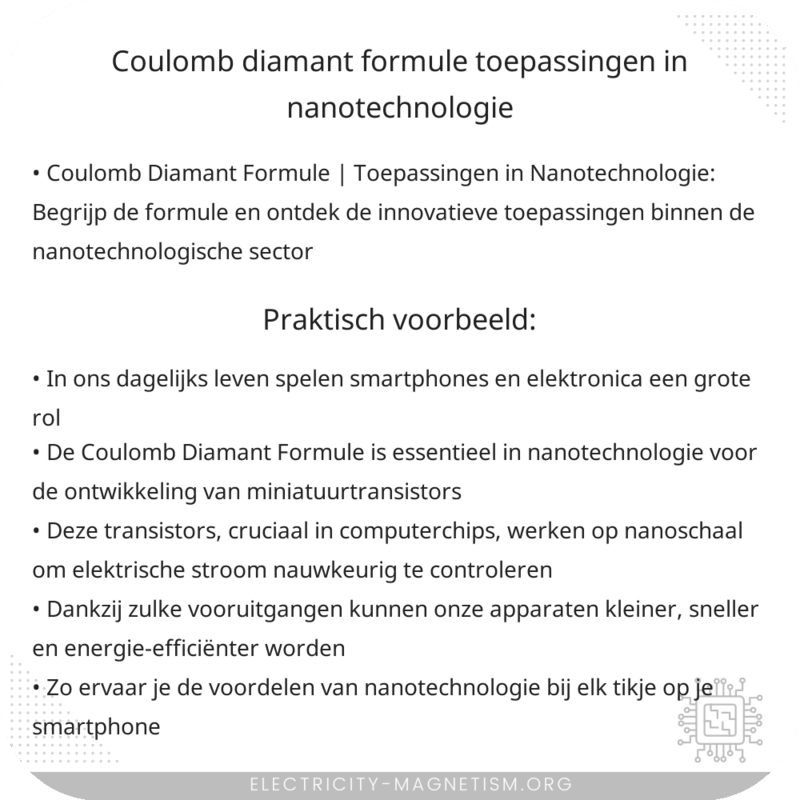 Coulomb Diamant Formule | Toepassingen in Nanotechnologie