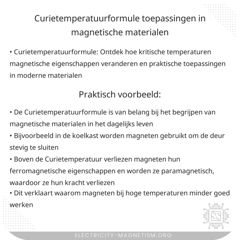 Curietemperatuurformule | Toepassingen in Magnetische Materialen