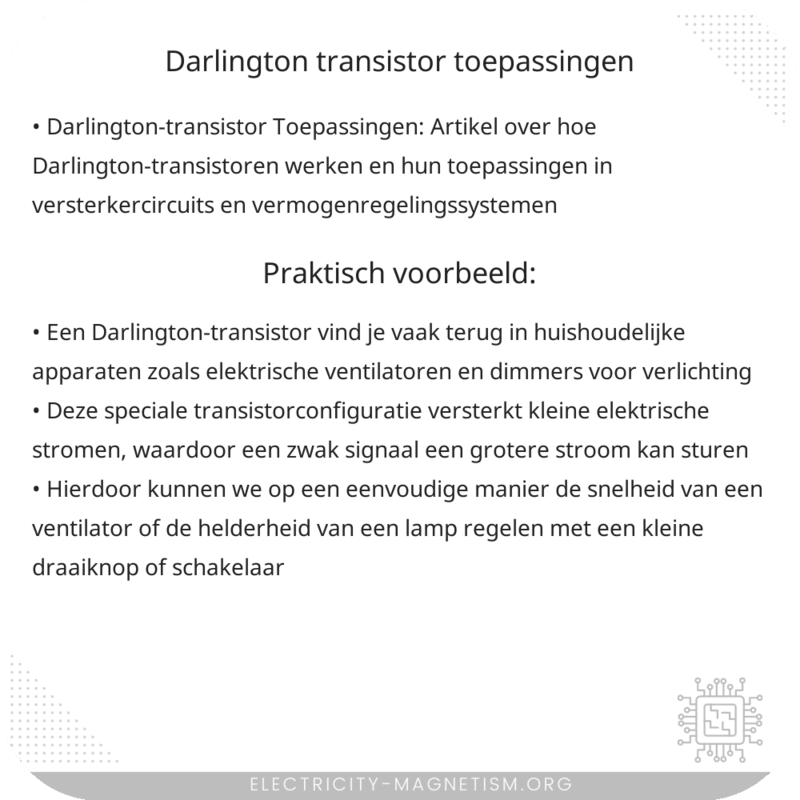 Darlington-transistor | Toepassingen