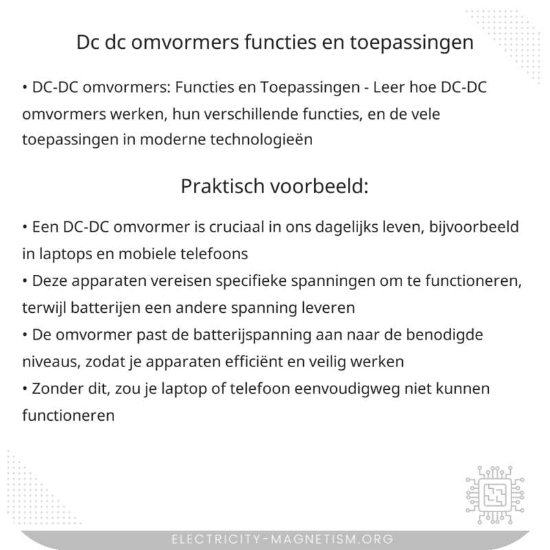 DC-DC omvormers: Functies en Toepassingen