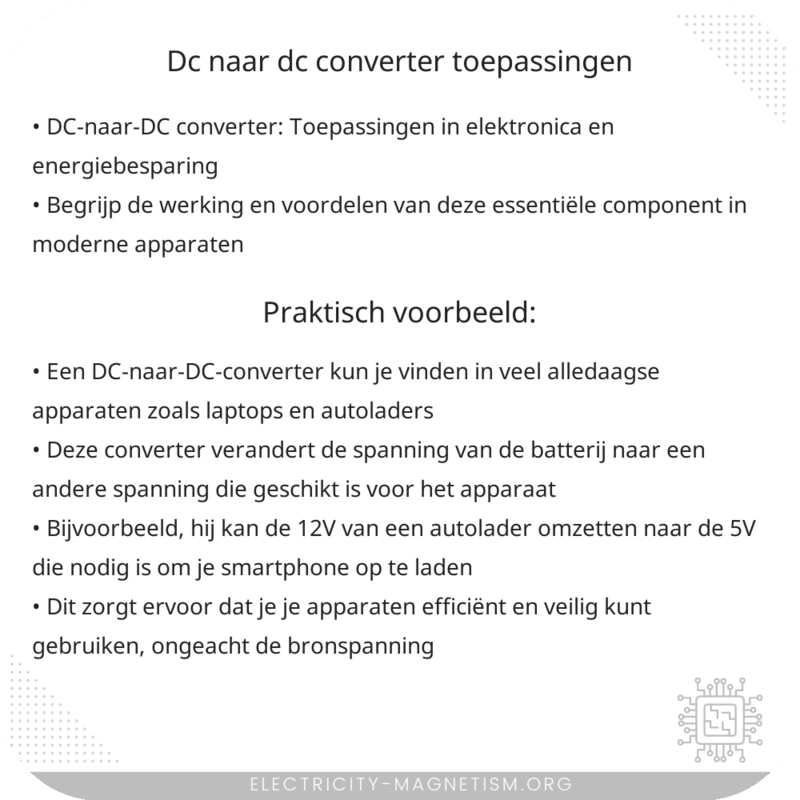DC-naar-DC converter | Toepassingen