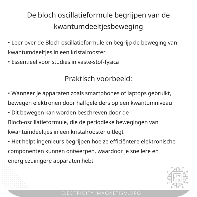 De Bloch-oscillatieformule | Begrijpen van de kwantumdeeltjesbeweging