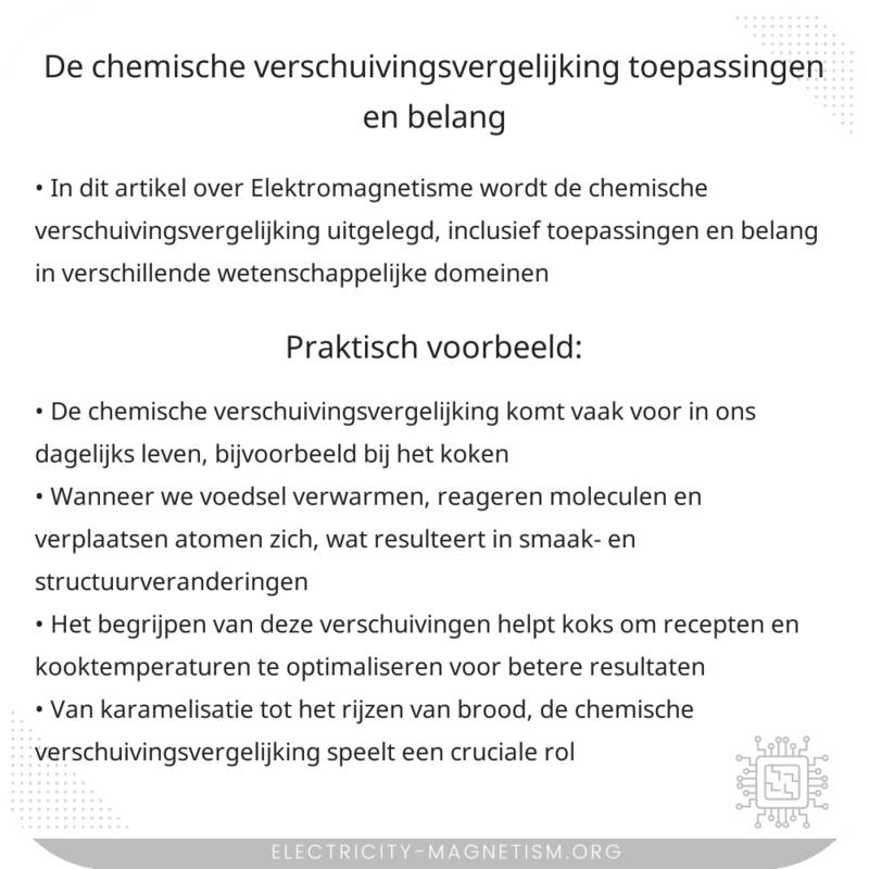 De Chemische Verschuivingsvergelijking | Toepassingen en Belang