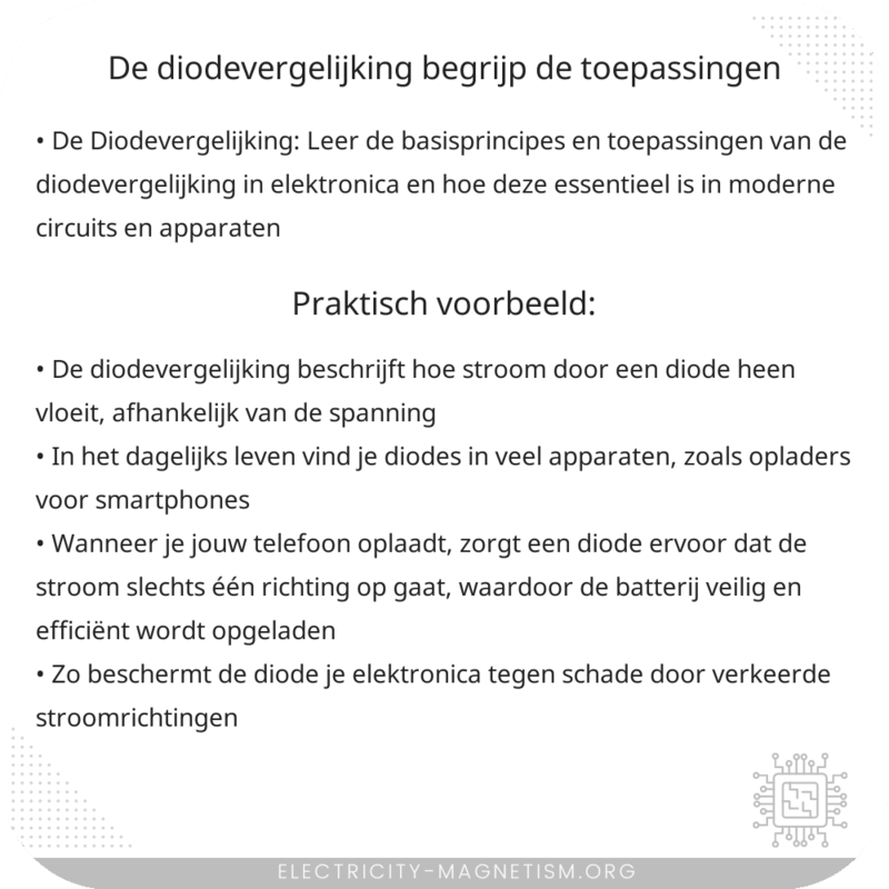 De Diodevergelijking: Begrijp de Toepassingen
