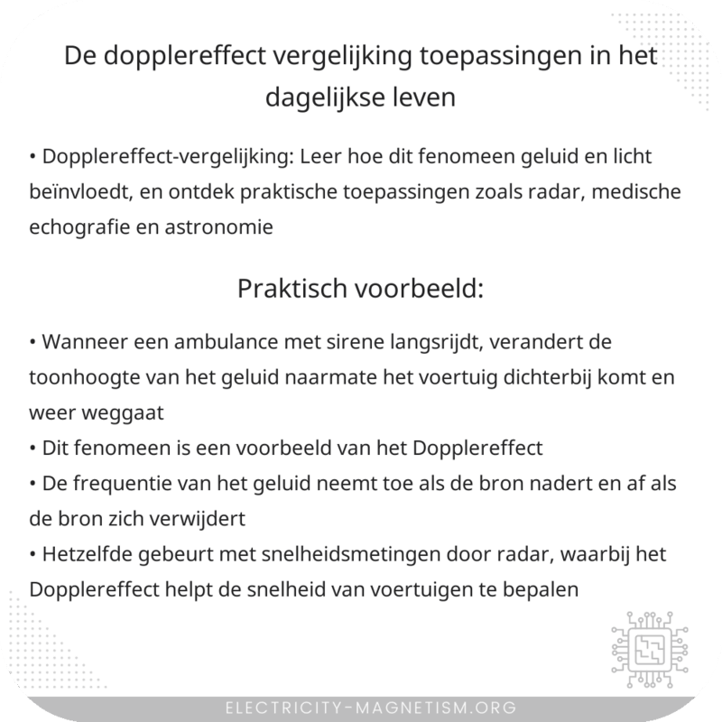 De Dopplereffect-vergelijking | Toepassingen in het Dagelijkse Leven