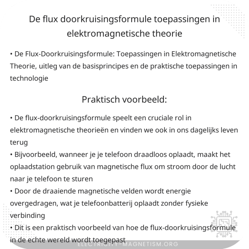 De Flux-Doorkruisingsformule: Toepassingen in Elektromagnetische Theorie