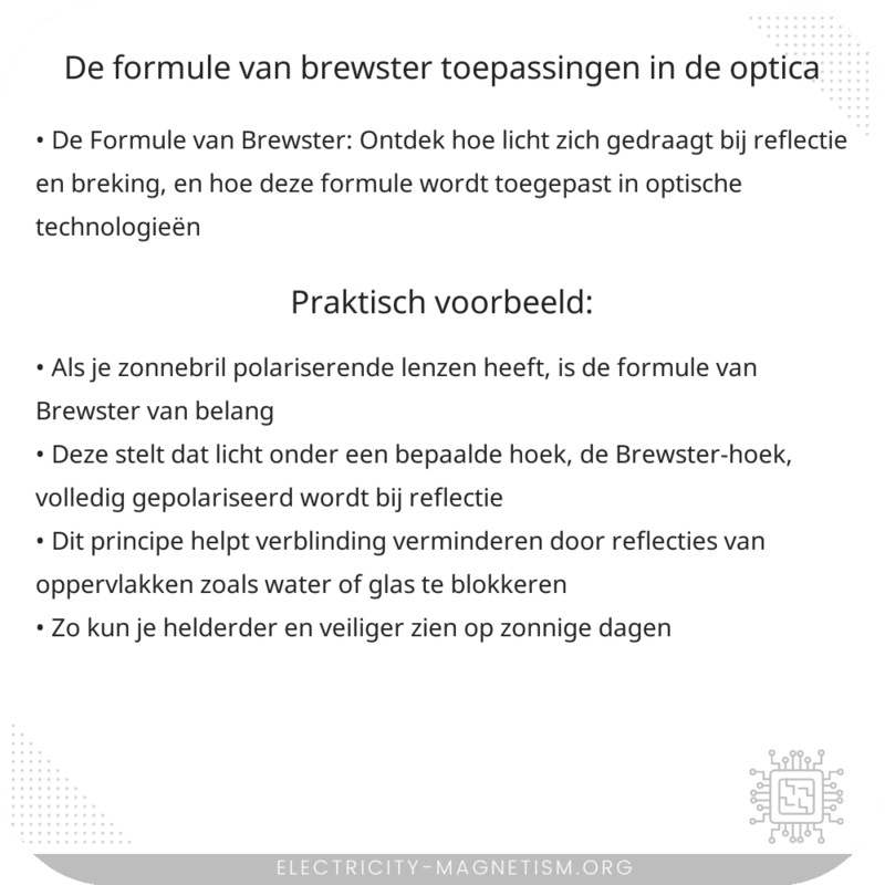 De Formule van Brewster | Toepassingen in de Optica