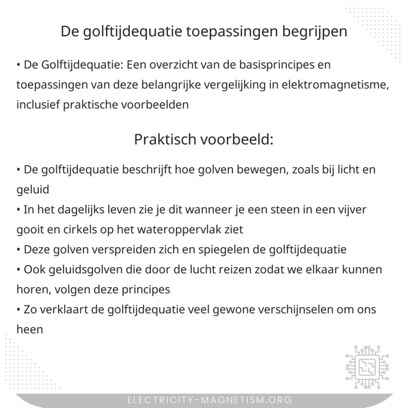 De Golftijdequatie | Toepassingen Begrijpen