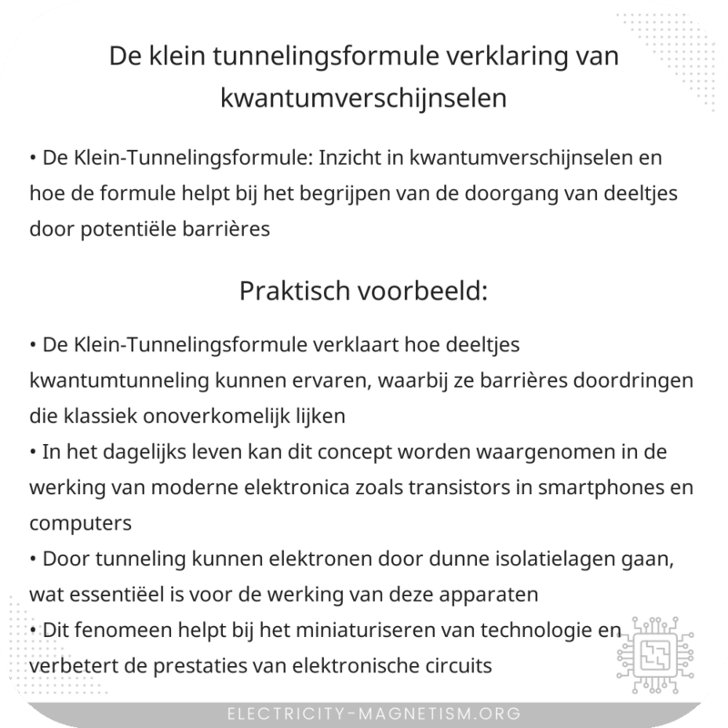 De Klein-Tunnelingsformule | Verklaring van Kwantumverschijnselen