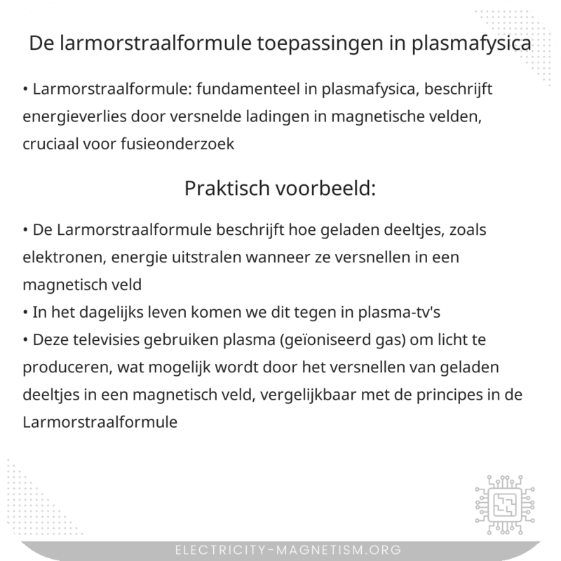 De Larmorstraalformule | Toepassingen in Plasmafysica