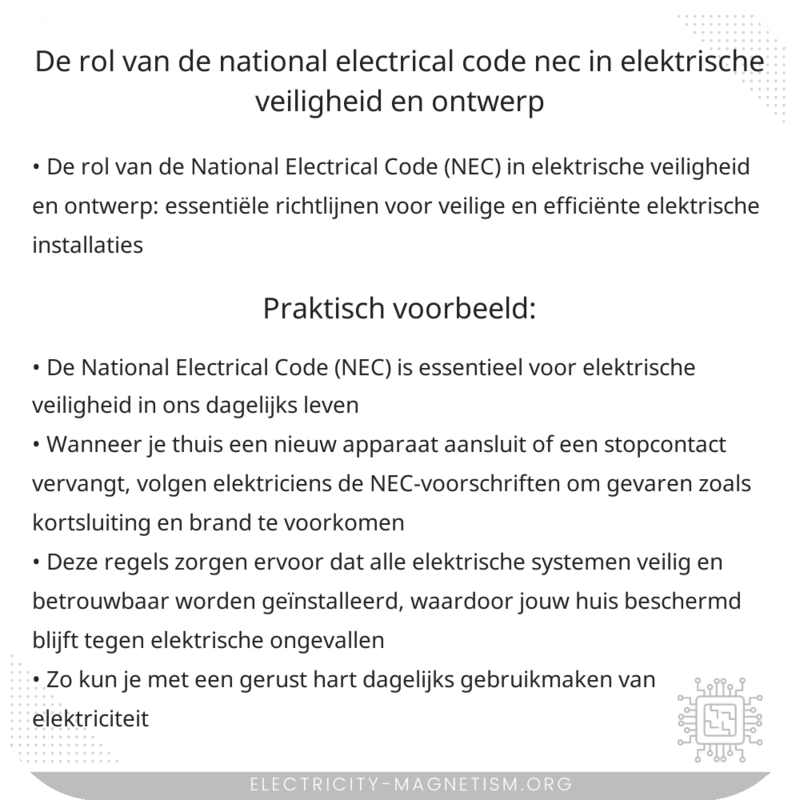 De rol van de National Electrical Code (NEC) in elektrische veiligheid en ontwerp