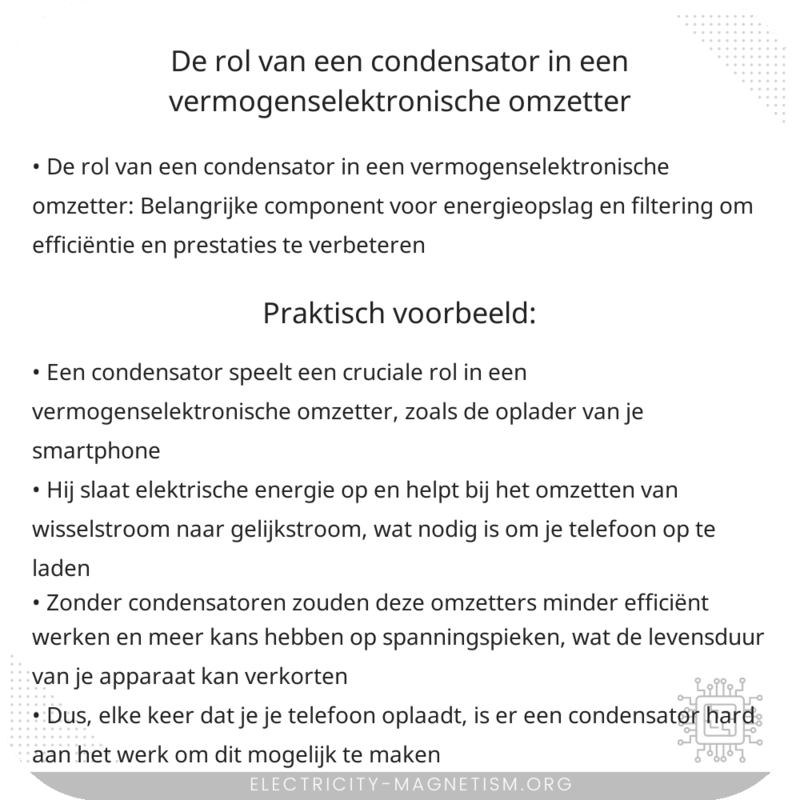 De rol van een condensator in een vermogenselektronische omzetter