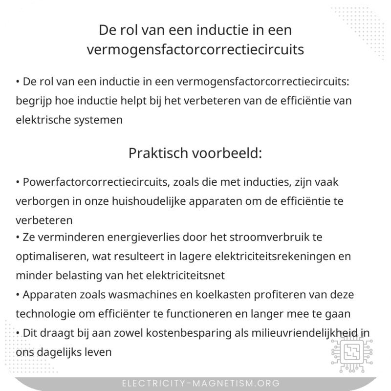 De rol van een inductie in een vermogensfactorcorrectiecircuits