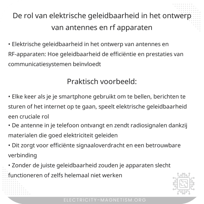 De rol van elektrische geleidbaarheid in het ontwerp van antennes en RF-apparaten