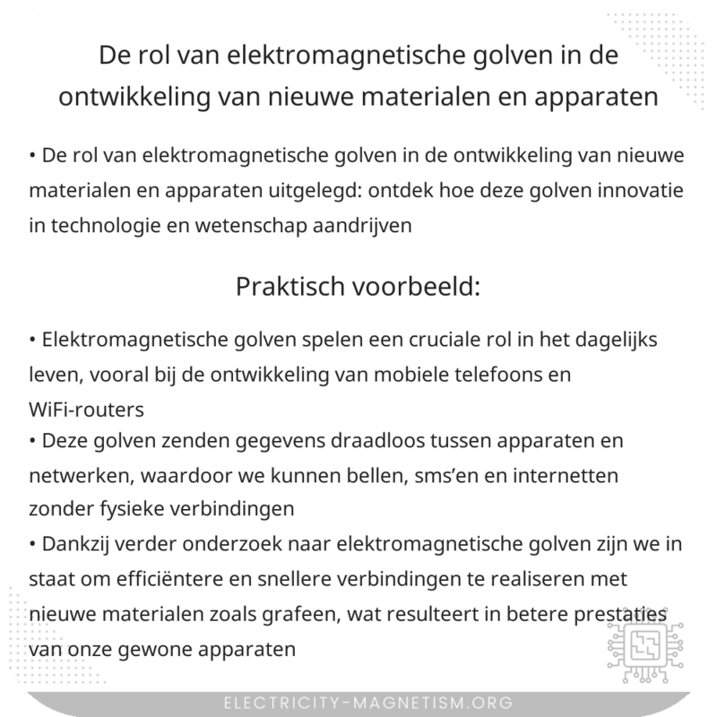 De rol van elektromagnetische golven in de ontwikkeling van nieuwe materialen en apparaten