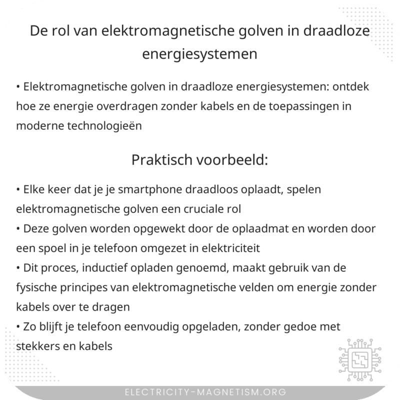 De rol van elektromagnetische golven in draadloze energiesystemen