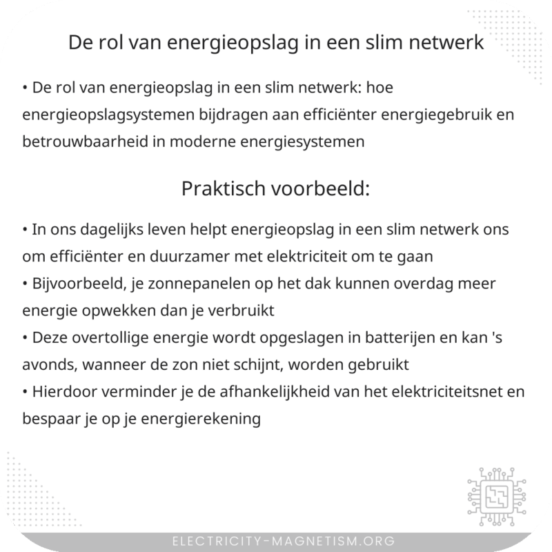 De rol van energieopslag in een slim netwerk