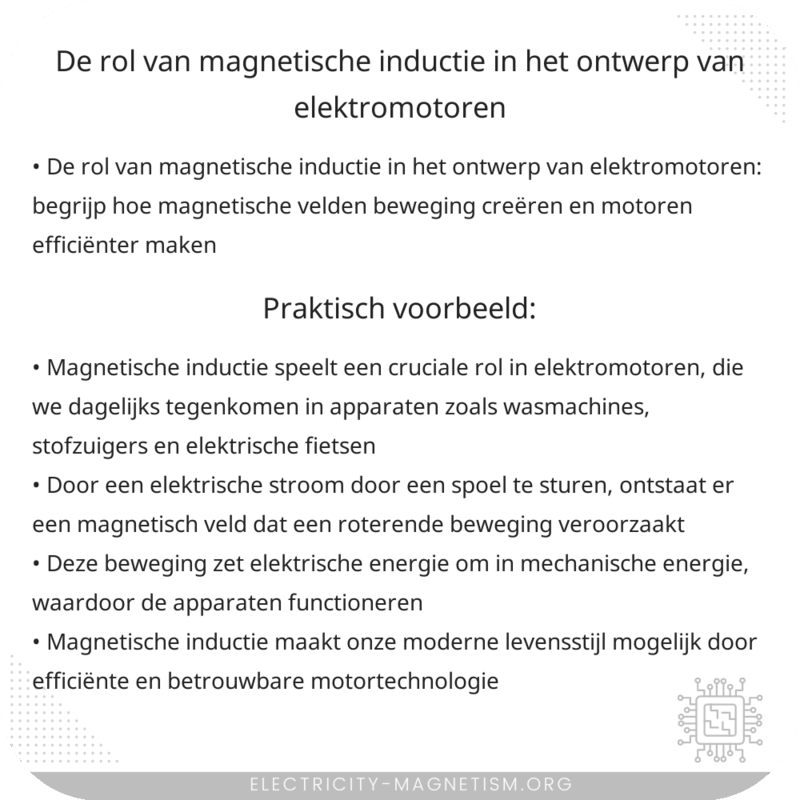 De rol van magnetische inductie in het ontwerp van elektromotoren