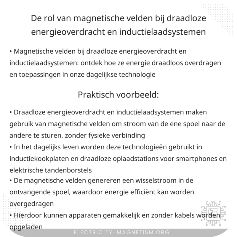 De rol van magnetische velden bij draadloze energieoverdracht en inductielaadsystemen