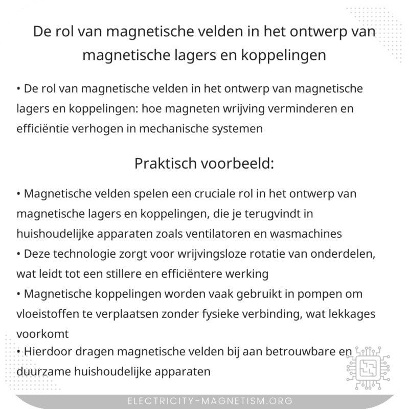 De rol van magnetische velden in het ontwerp van magnetische lagers en koppelingen