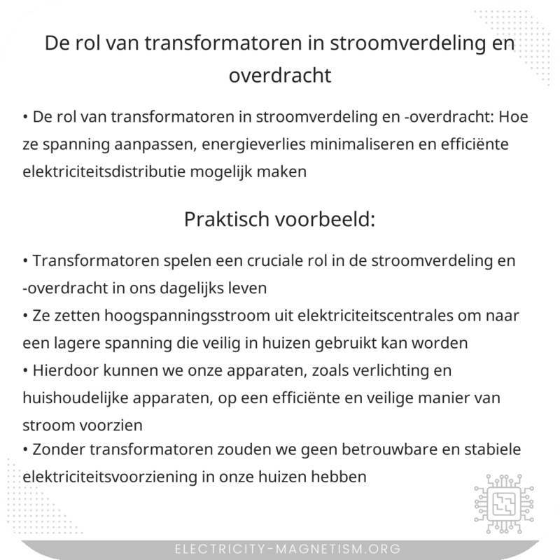 De rol van transformatoren in stroomverdeling en -overdracht